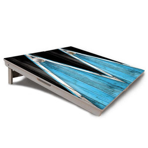 Sky Blue Triangle Cornhole Boards - Professional Tournament Series