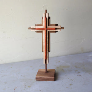 Small Layered Cross With Stand Dennehey Design Co.