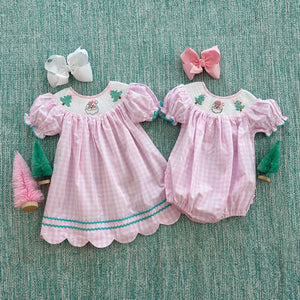 Smocked Christmas Dress Seven Lantern Lane