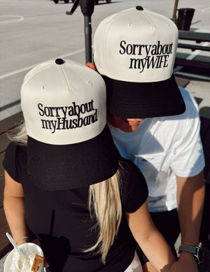 Sorry about my Husband / Wife Vintage Trucker Hat KenzKustomz