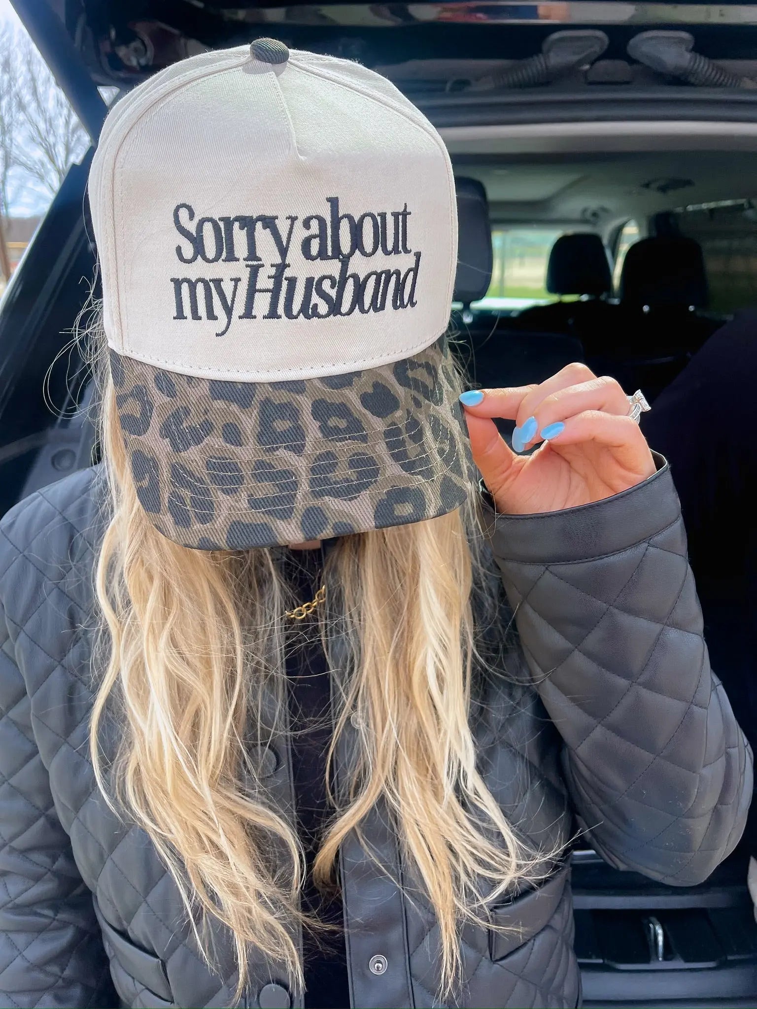 Sorry about my Husband / Wife Vintage Trucker Hat KenzKustomz