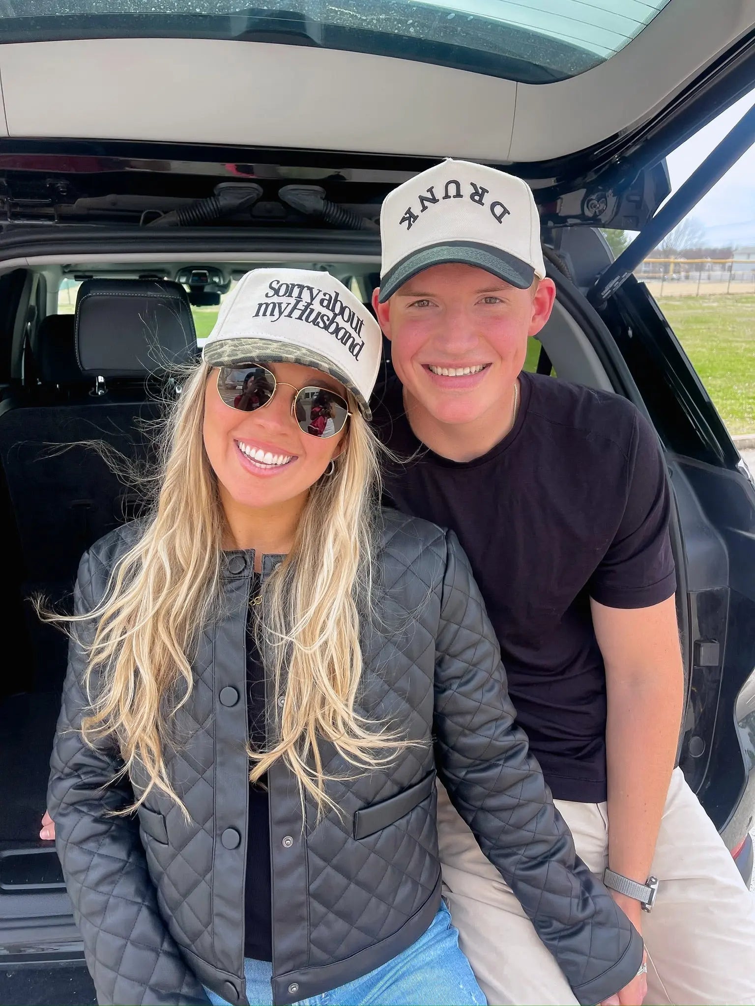 Sorry about my Husband / Wife Vintage Trucker Hat KenzKustomz