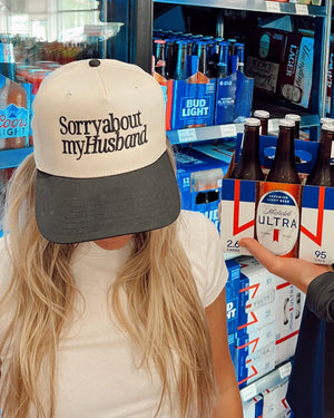 Sorry about my Husband / Wife Vintage Trucker Hat KenzKustomz