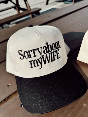 Sorry about my Husband / Wife Vintage Trucker Hat KenzKustomz
