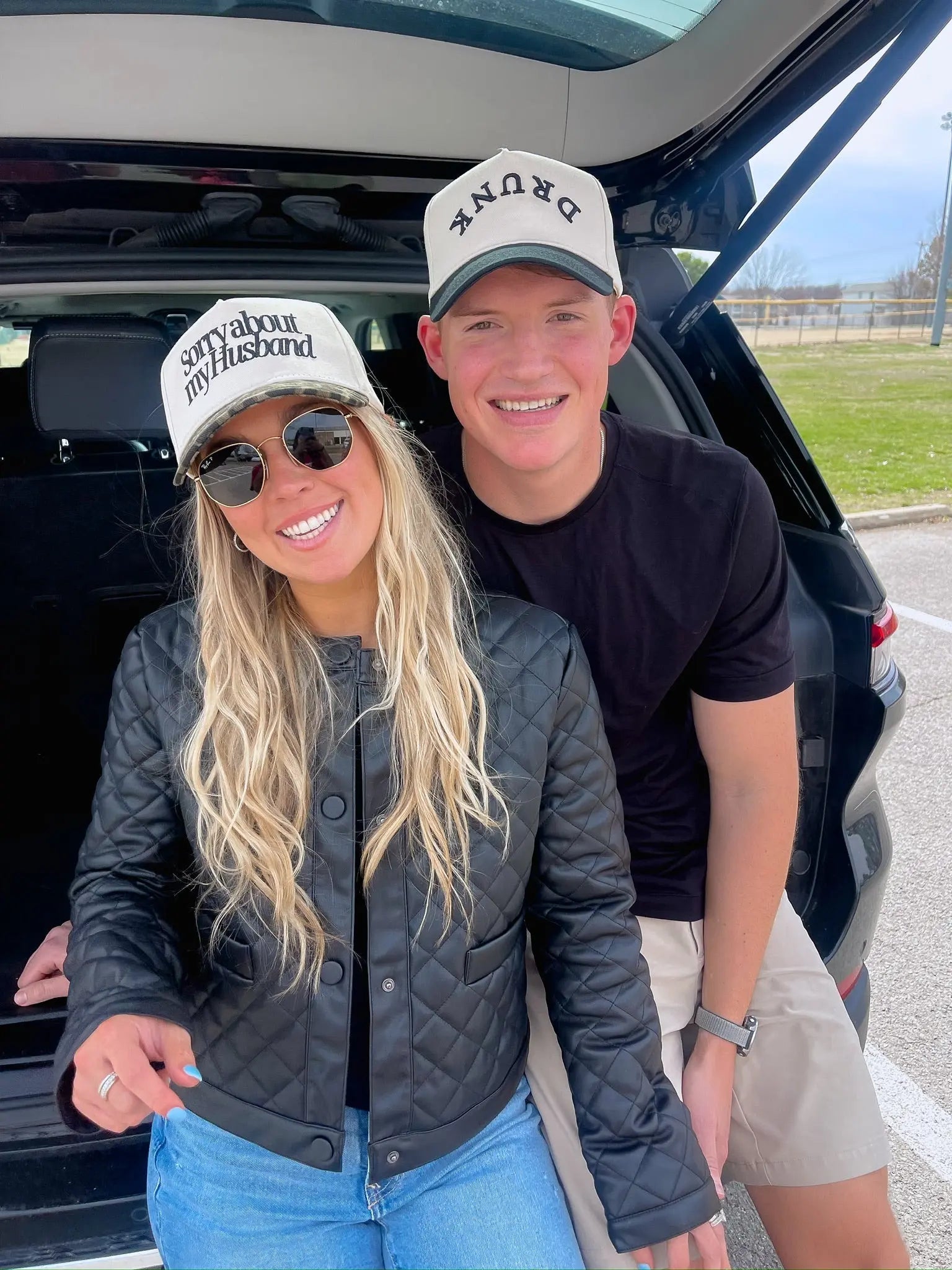 Sorry about my Husband / Wife Vintage Trucker Hat KenzKustomz