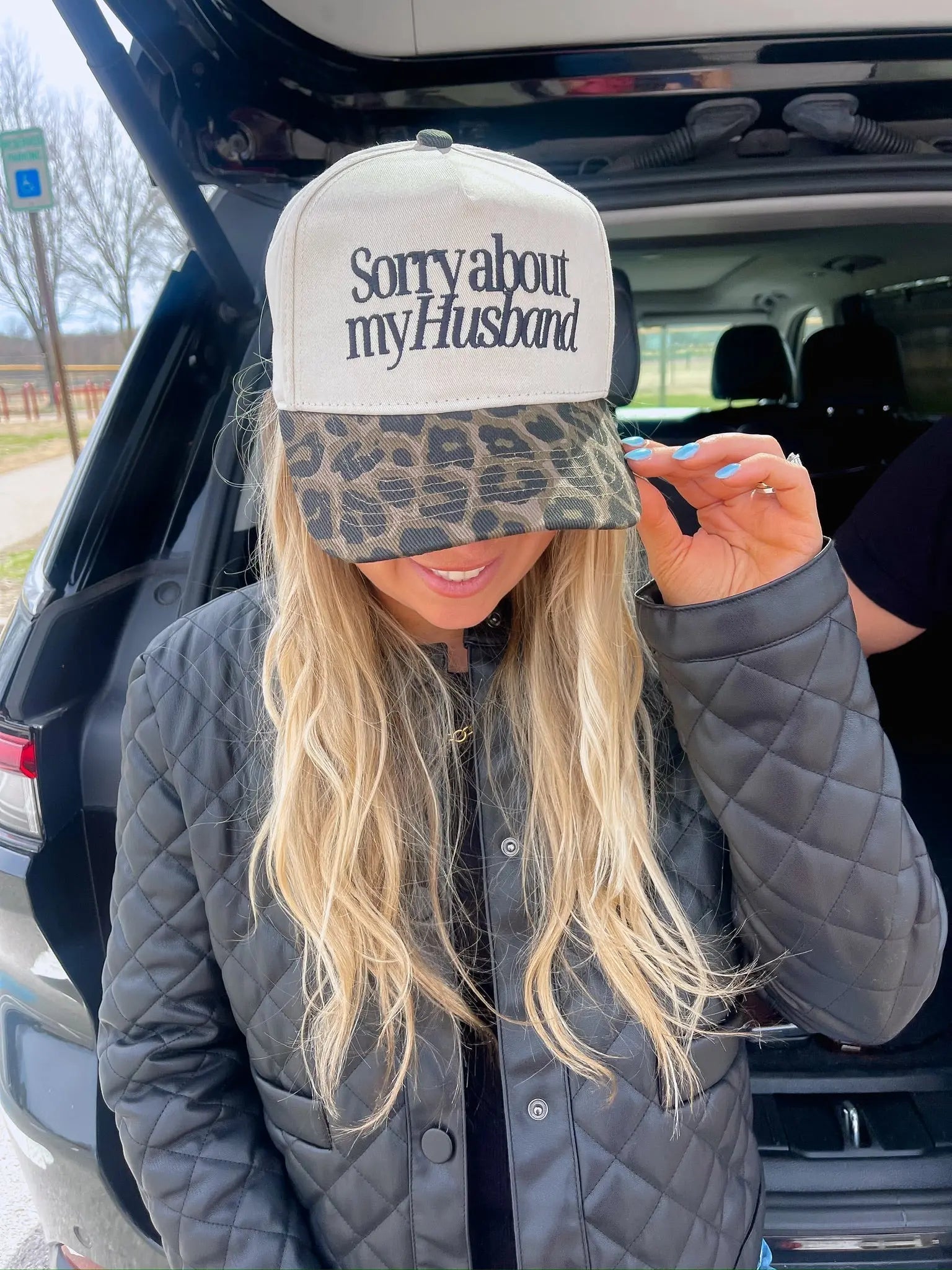 Sorry about my Husband / Wife Vintage Trucker Hat KenzKustomz