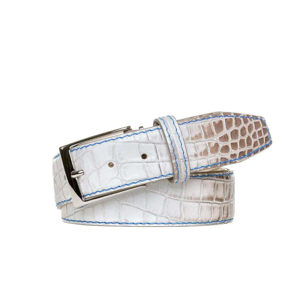 Vintage Natural Mock Gator Leather Belt by Roger Ximenez