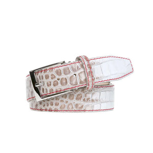 Vintage natural mock gator belt showing handmade craftsmanship