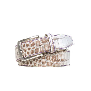 Natural textured leather belt for golf and statement style