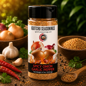 Igotchu Spicy Onion Garlic Pepper seasoning by Igotchu Seasonings, Southern food gift main product photo