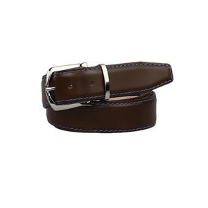 Roger Ximenez spotty brown custom leather belt with bespoke sizing options