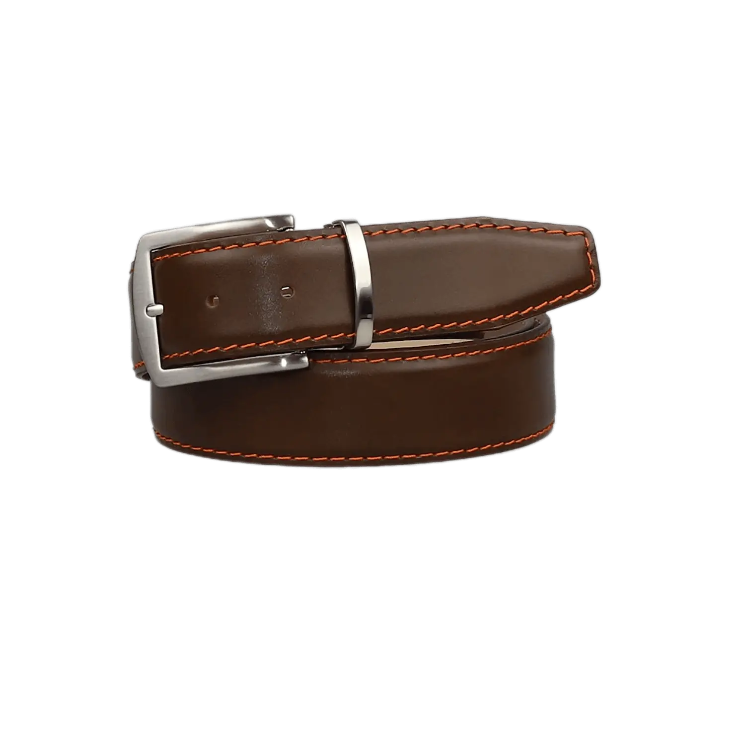 Brown Italian calf leather belt for golf and everyday style