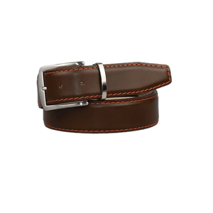 Brown Italian calf leather belt for golf and everyday style