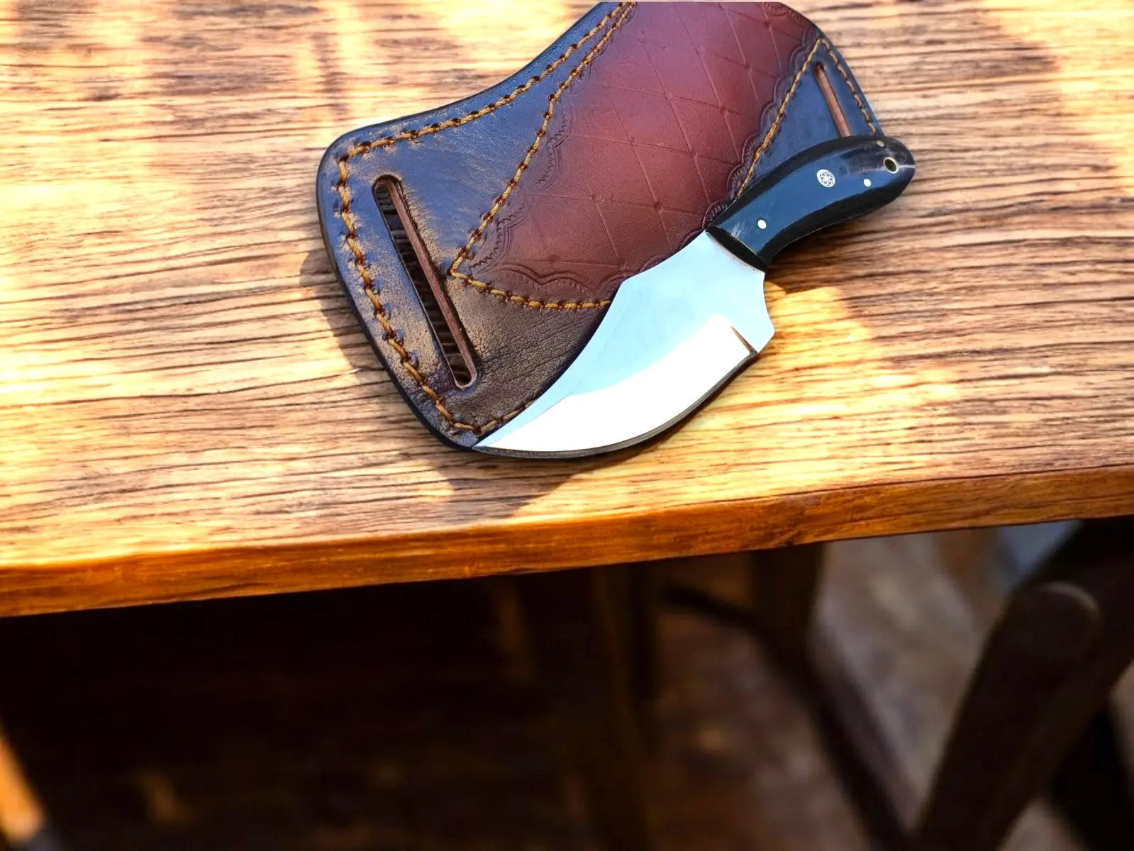 Spring Adventure Country Knife – D2 Steel Belt Blade Damascus Knife Store