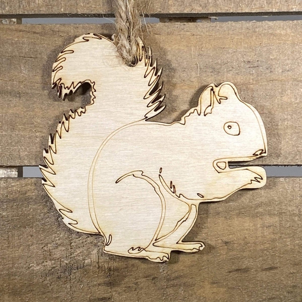 Squirrel Wooden Christmas Ornament | Woodland Animal Decor