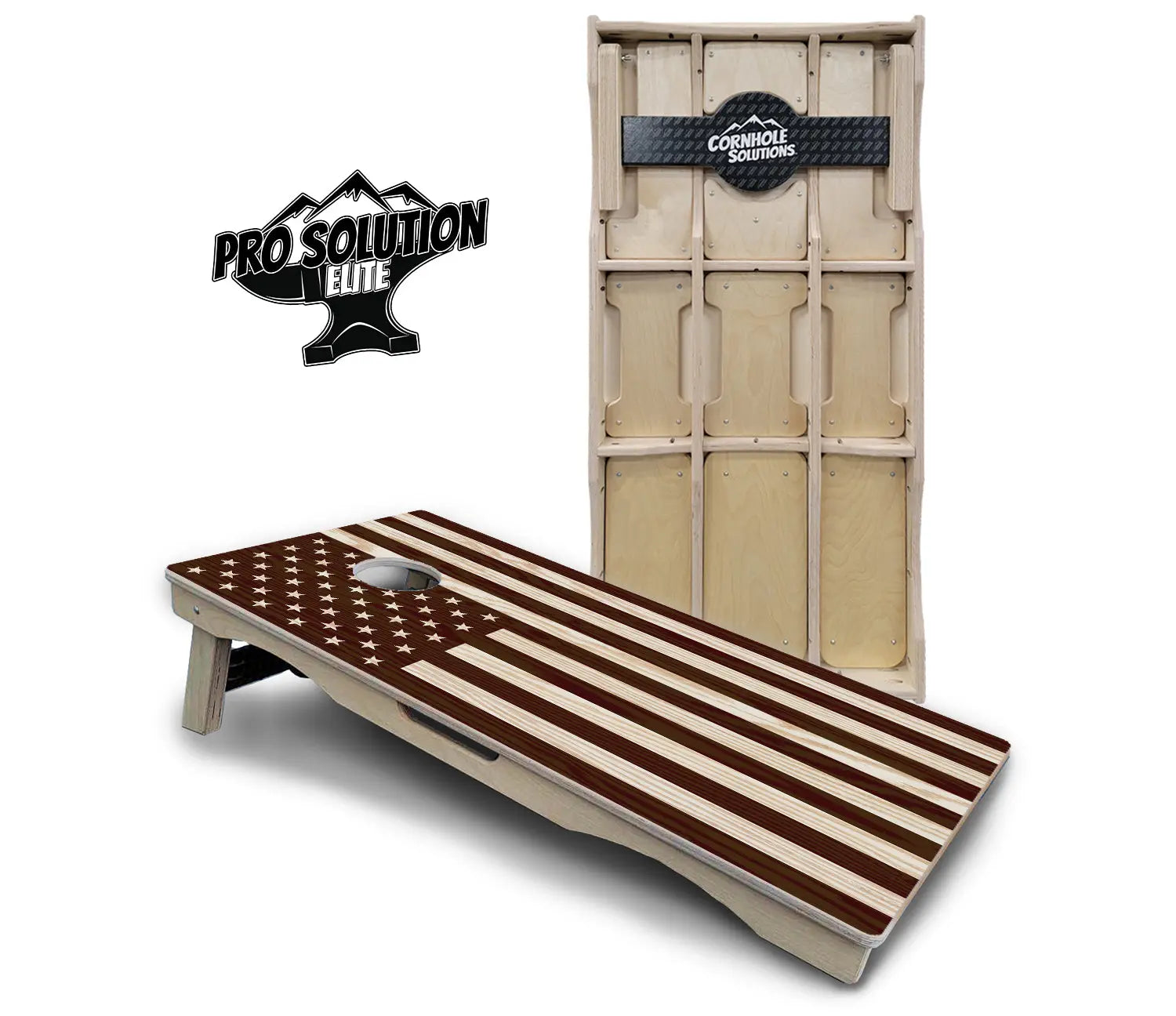 Stained Eagle & Flag Cornhole Boards - Pro Solution Elite Series Cornhole Solutions