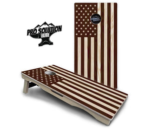 Stained Eagle & Flag Cornhole Boards - Pro Solution Elite Series Cornhole Solutions