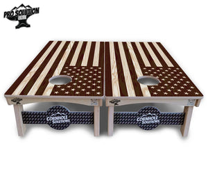 Stained Eagle & Flag Cornhole Boards - Pro Solution Elite Series Cornhole Solutions