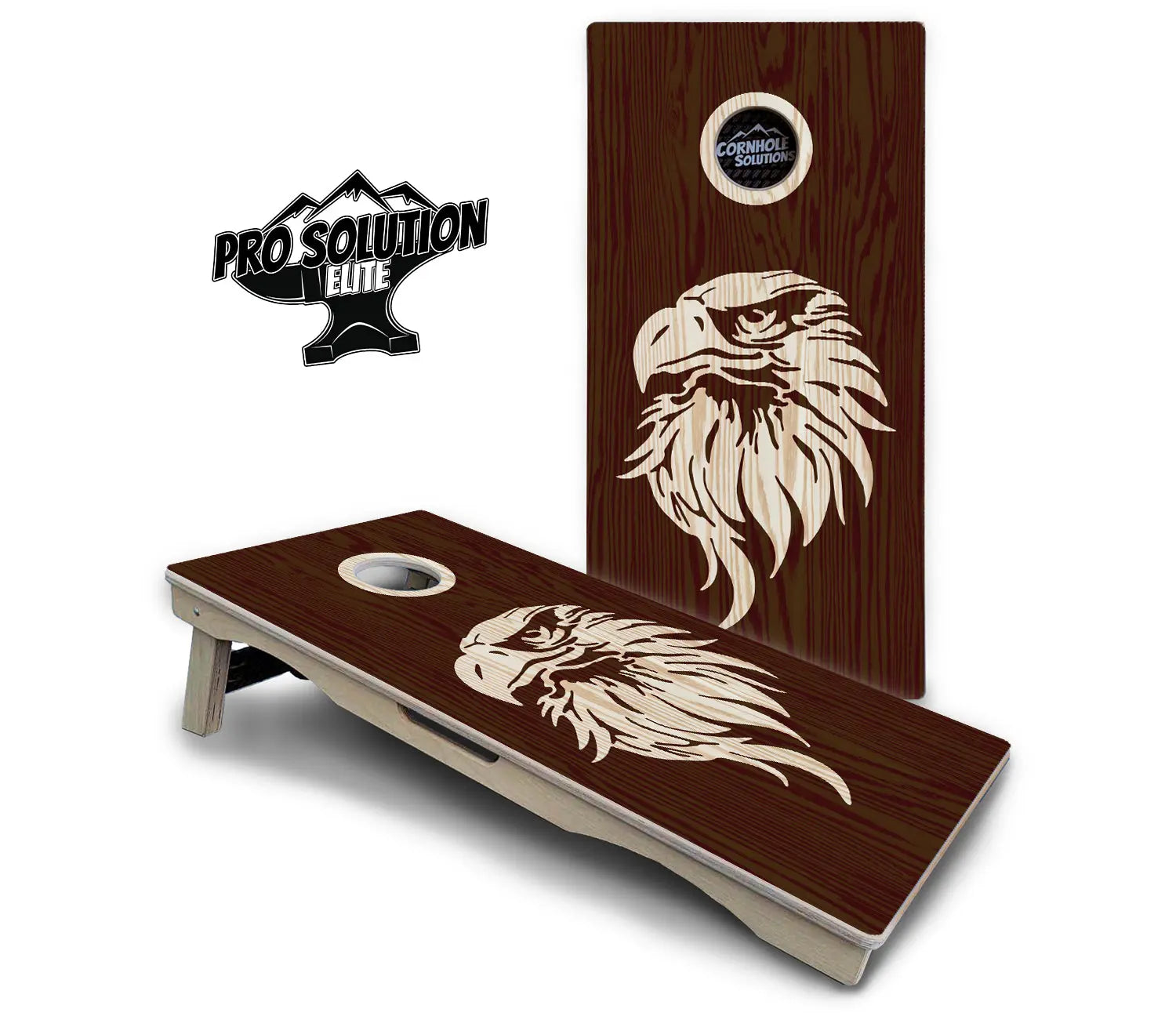 Stained Eagle & Flag Cornhole Boards - Pro Solution Elite Series Cornhole Solutions