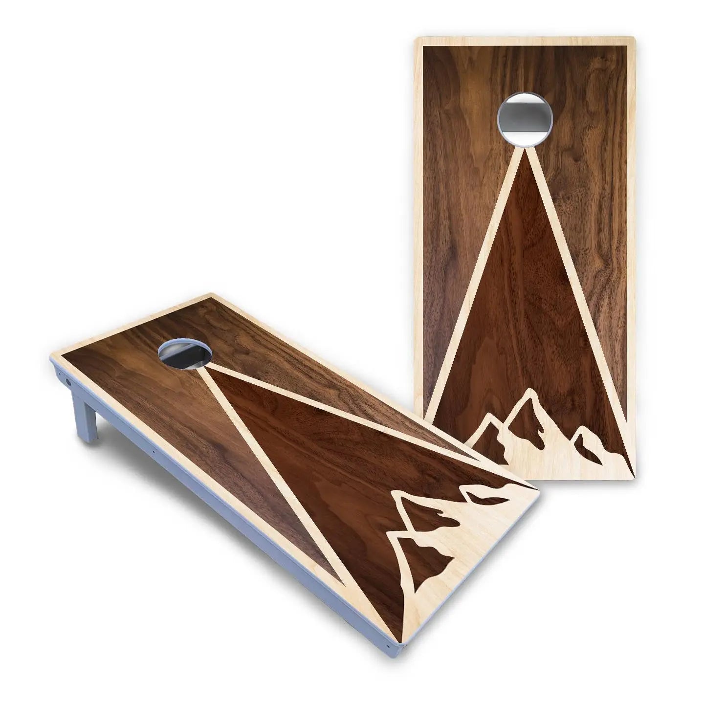 Stained Mountain Scene Cornhole Boards - All Weather Series Cornhole Solutions