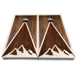 Stained Mountain Scene Cornhole Boards - All Weather Series Cornhole Solutions
