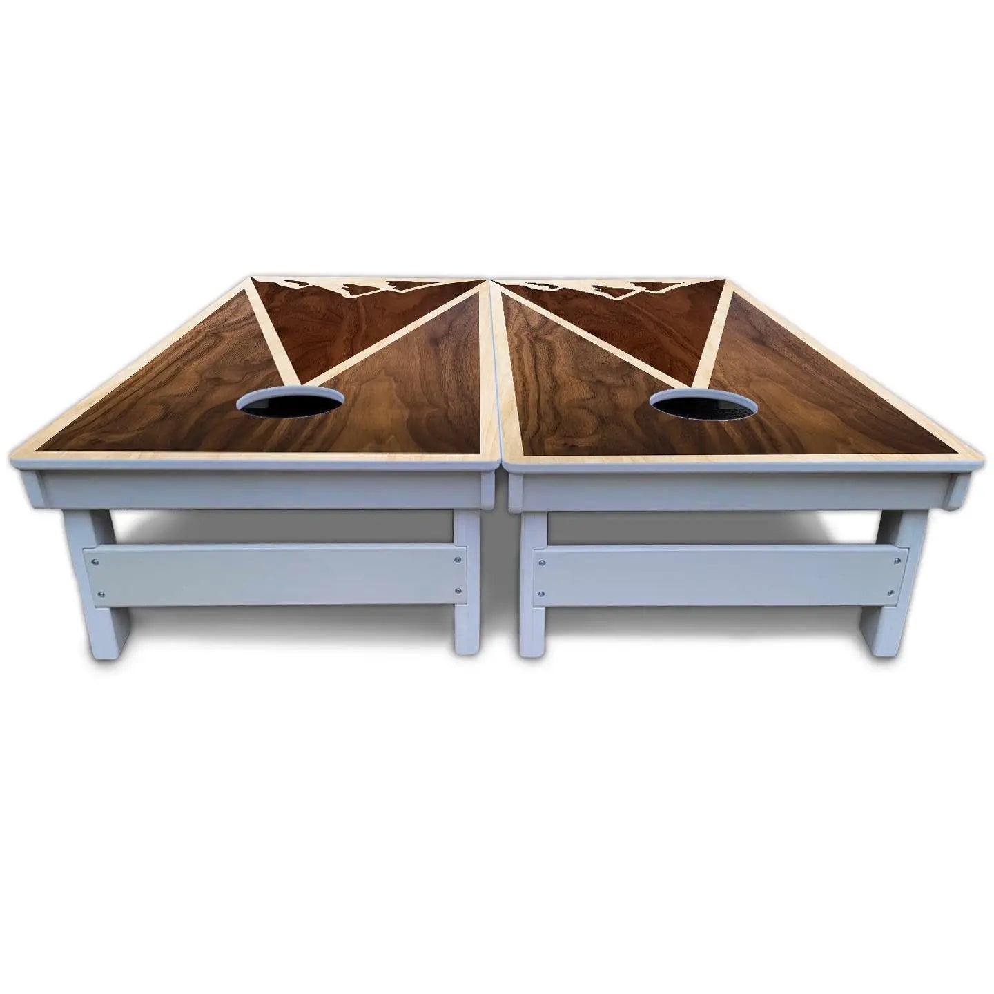 Stained Mountain Scene Cornhole Boards - All Weather Series Cornhole Solutions