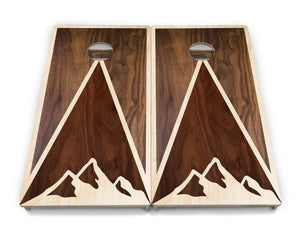 Stained Mountain Scene Cornhole Boards - Professional Tournament Series Cornhole Solutions
