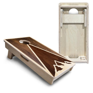 Stained Mountain Scene - Mini or Vacation Size Cornhole Boards Cornhole Solutions