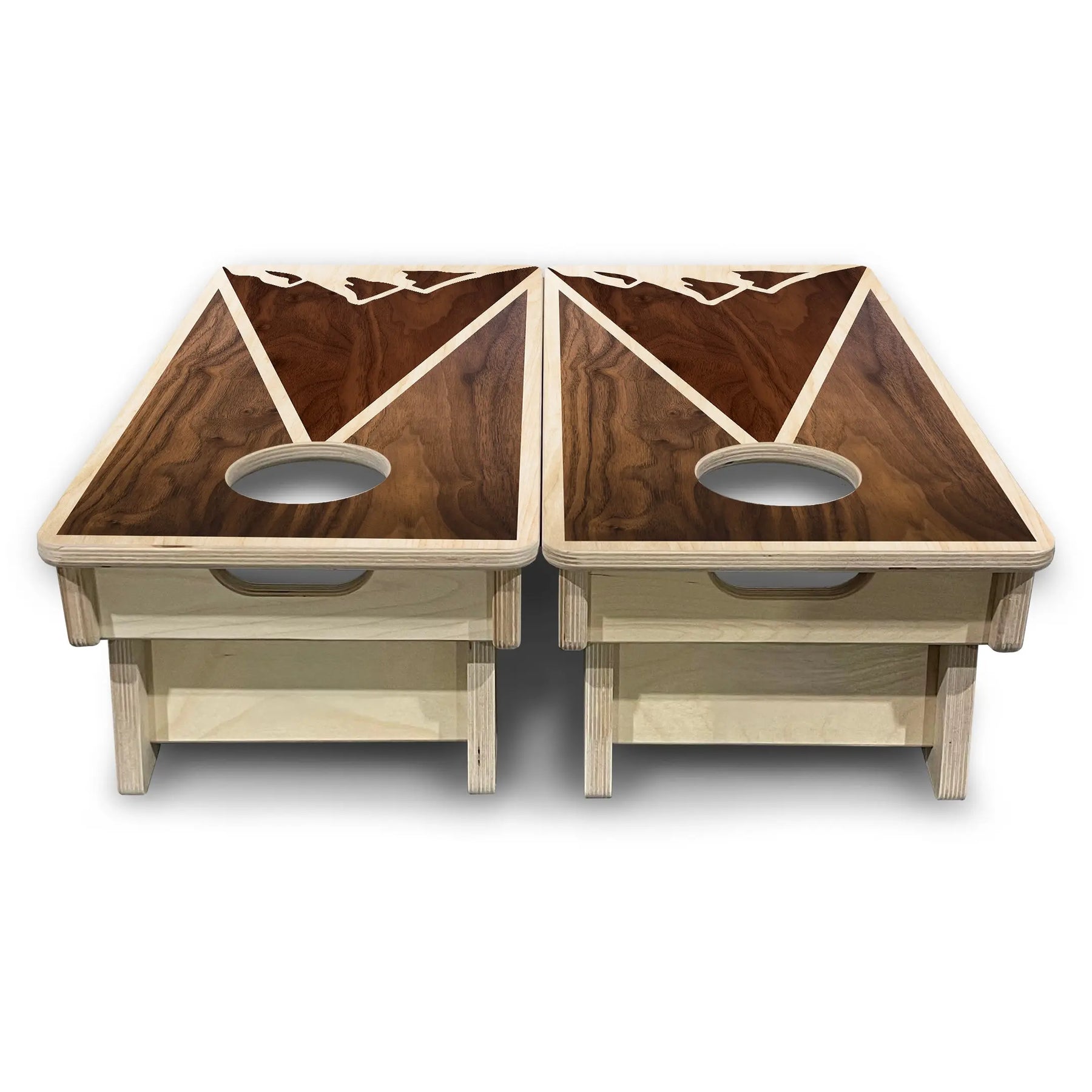 Stained Mountain Scene - Mini or Vacation Size Cornhole Boards Cornhole Solutions