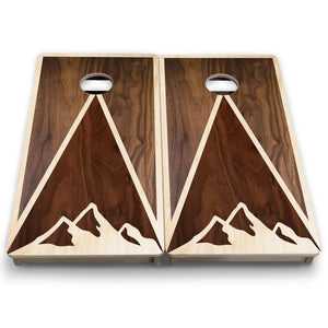 Stained Mountain Scene - Mini or Vacation Size Cornhole Boards Cornhole Solutions