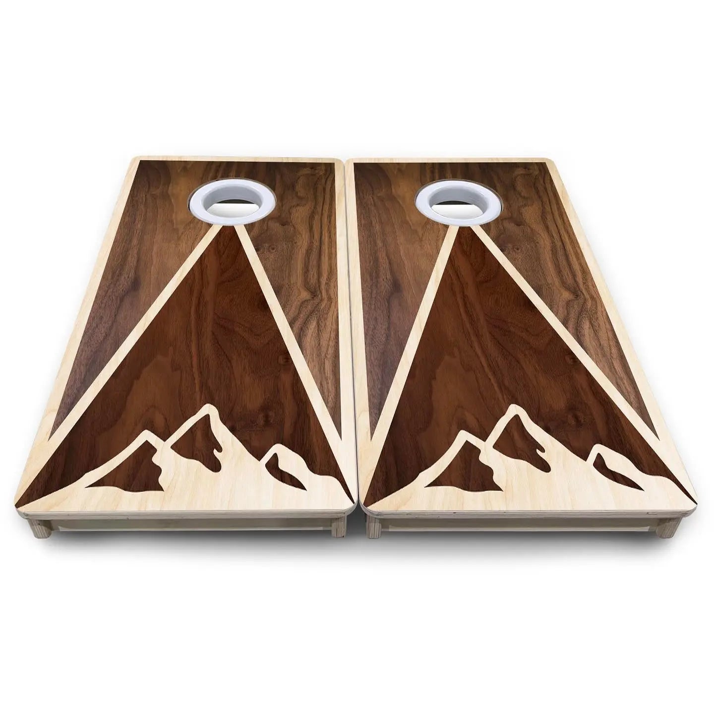 Stained Mountain Scene - Mini or Vacation Size Cornhole Boards Cornhole Solutions