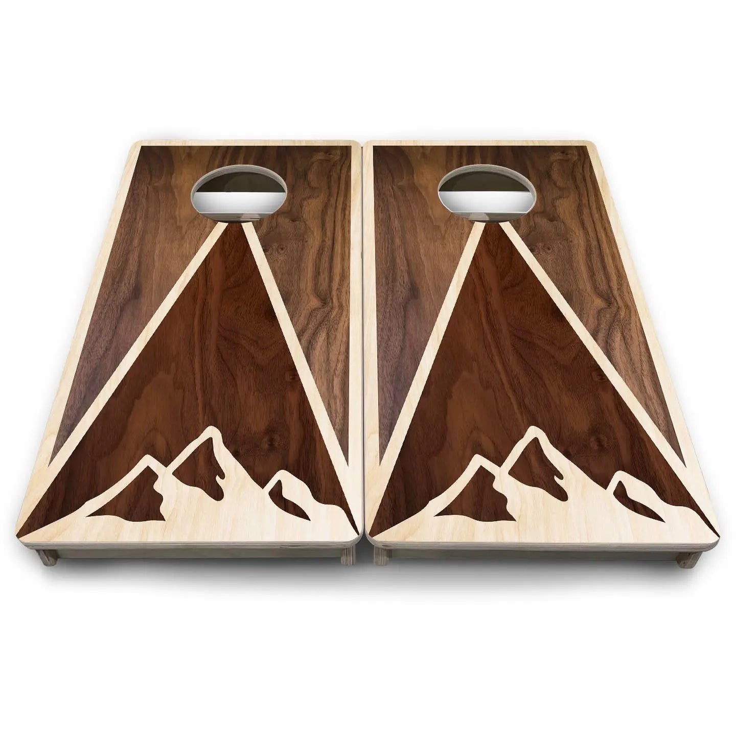 Stained Mountain Scene - Mini or Vacation Size Cornhole Boards Cornhole Solutions