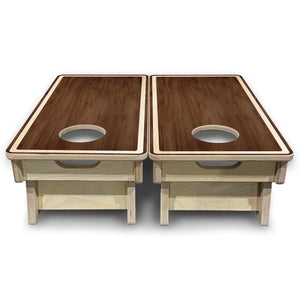 Stained Natural Border - Mini or Vacation Size Cornhole Boards Cornhole Solutions