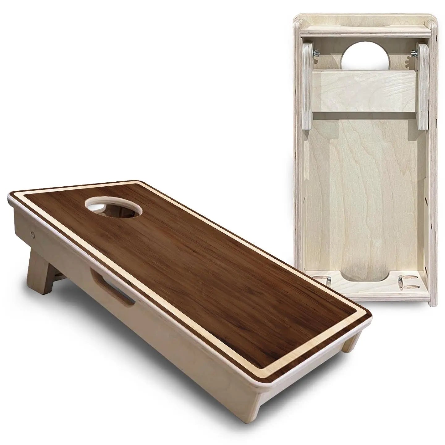 Stained Natural Border - Mini or Vacation Size Cornhole Boards Cornhole Solutions
