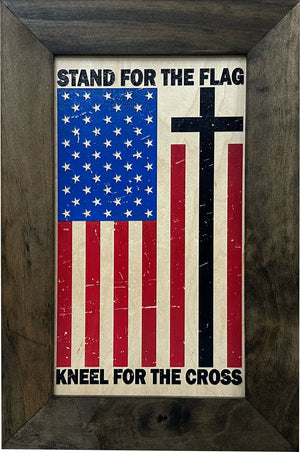 American Flag Hidden Gun Storage Cabinet - Stand For The Flag, Kneel For The Cross Concealed Gun Storage by Bellewood Designs, gun safes detail photo 10