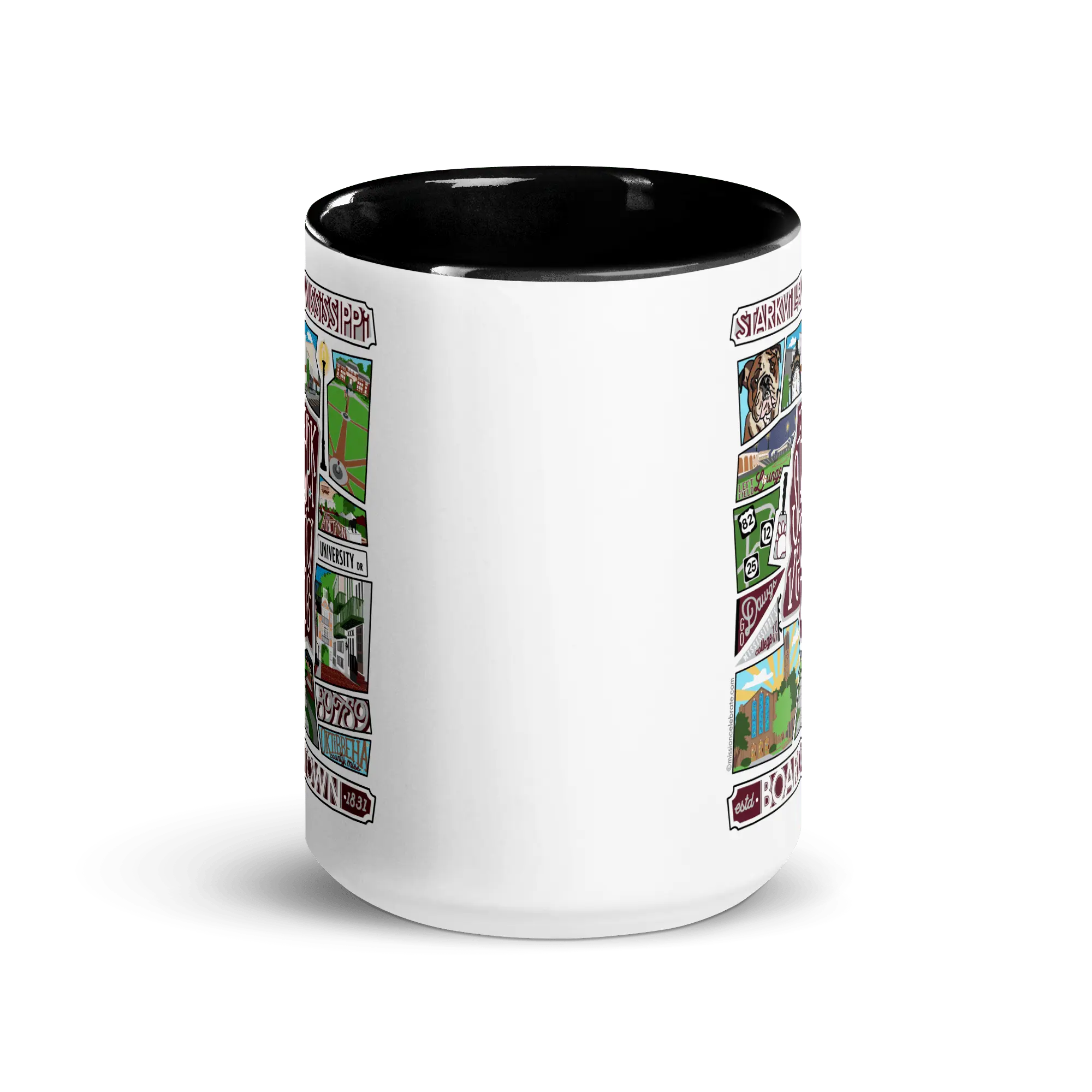 Starkville Mississippi State Mug:  Town Collage Ceramic Mug Gift - Shop Now! Bulldogs Fan Merchandise