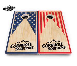 Stars & Stripes Keyhole CS Logo Cornhole Boards - Pro Solution Lite Series Cornhole Solutions
