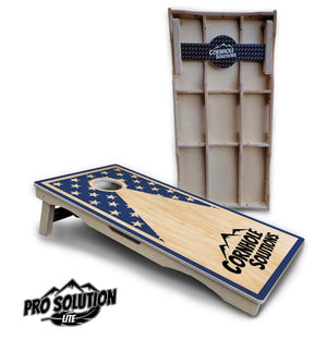 Stars & Stripes Keyhole CS Logo Cornhole Boards - Pro Solution Lite Series Cornhole Solutions