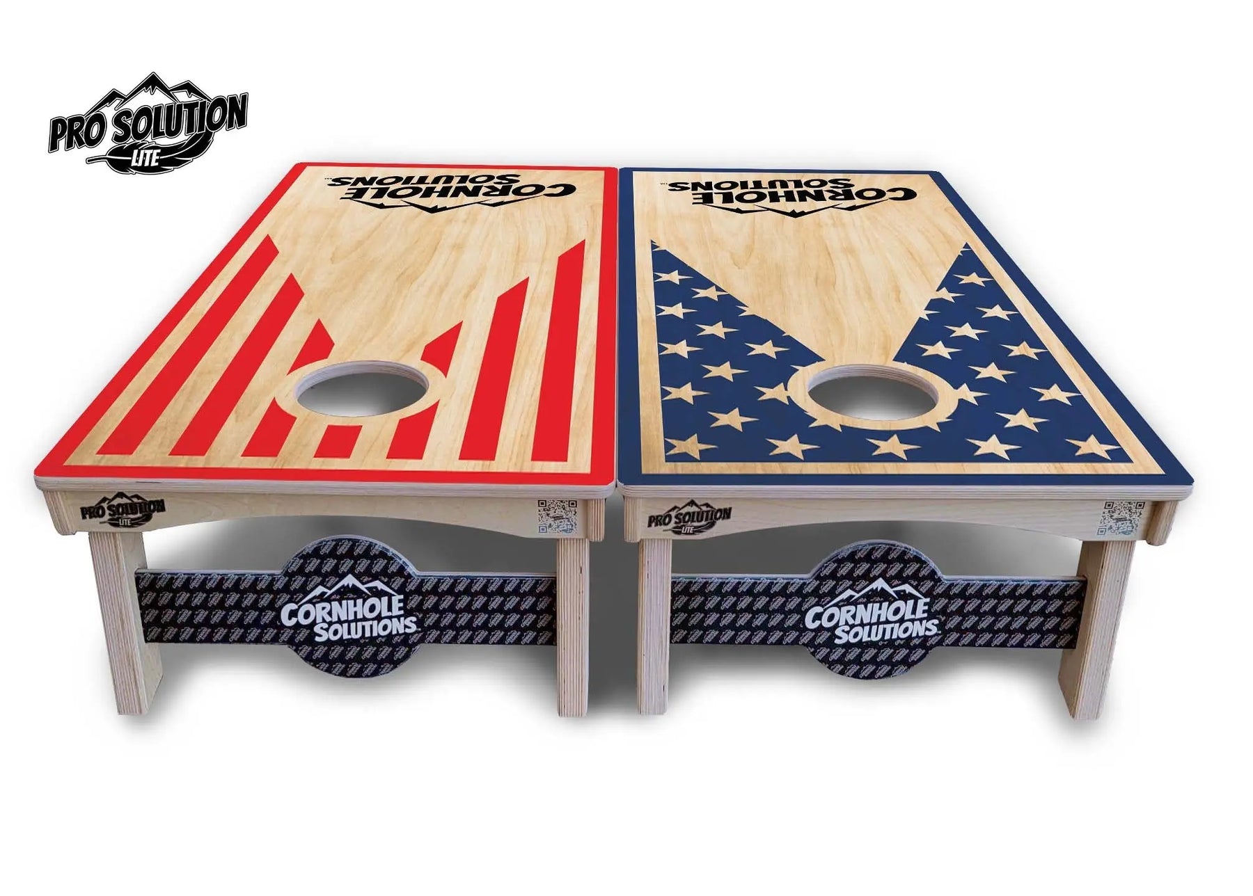 Stars & Stripes Keyhole CS Logo Cornhole Boards - Pro Solution Lite Series Cornhole Solutions