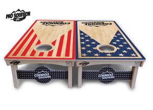 Stars & Stripes Keyhole CS Logo Cornhole Boards - Pro Solution Lite Series Cornhole Solutions