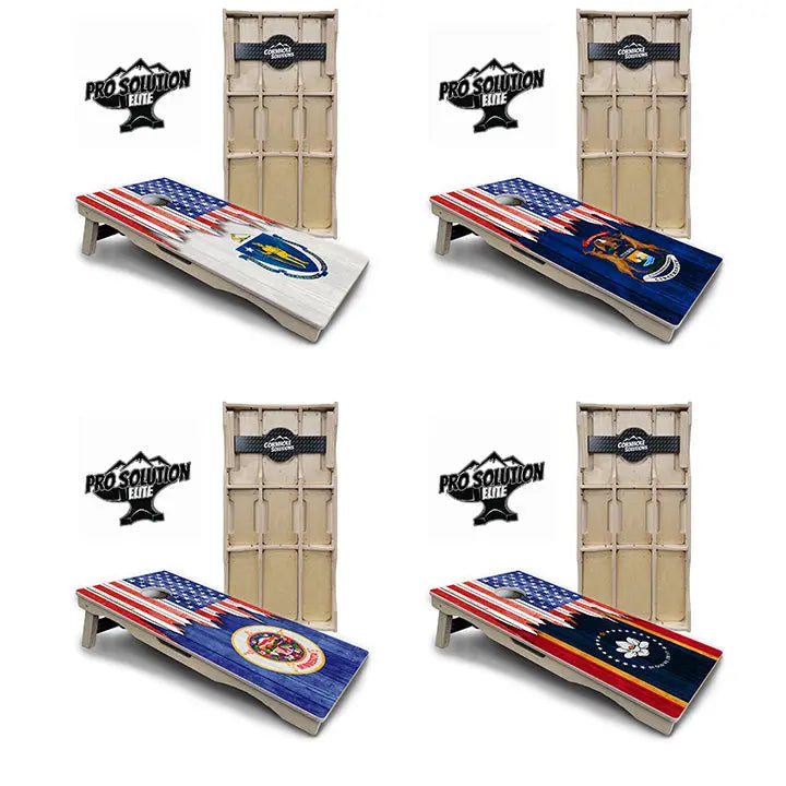 State Flag Designs Massachusetts to New Jersey Cornhole Boards - Pro Solution Elite Series Cornhole Solutions