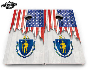 State Flag Designs Massachusetts to New Jersey Cornhole Boards - Pro Solution Lite Series Cornhole Solutions