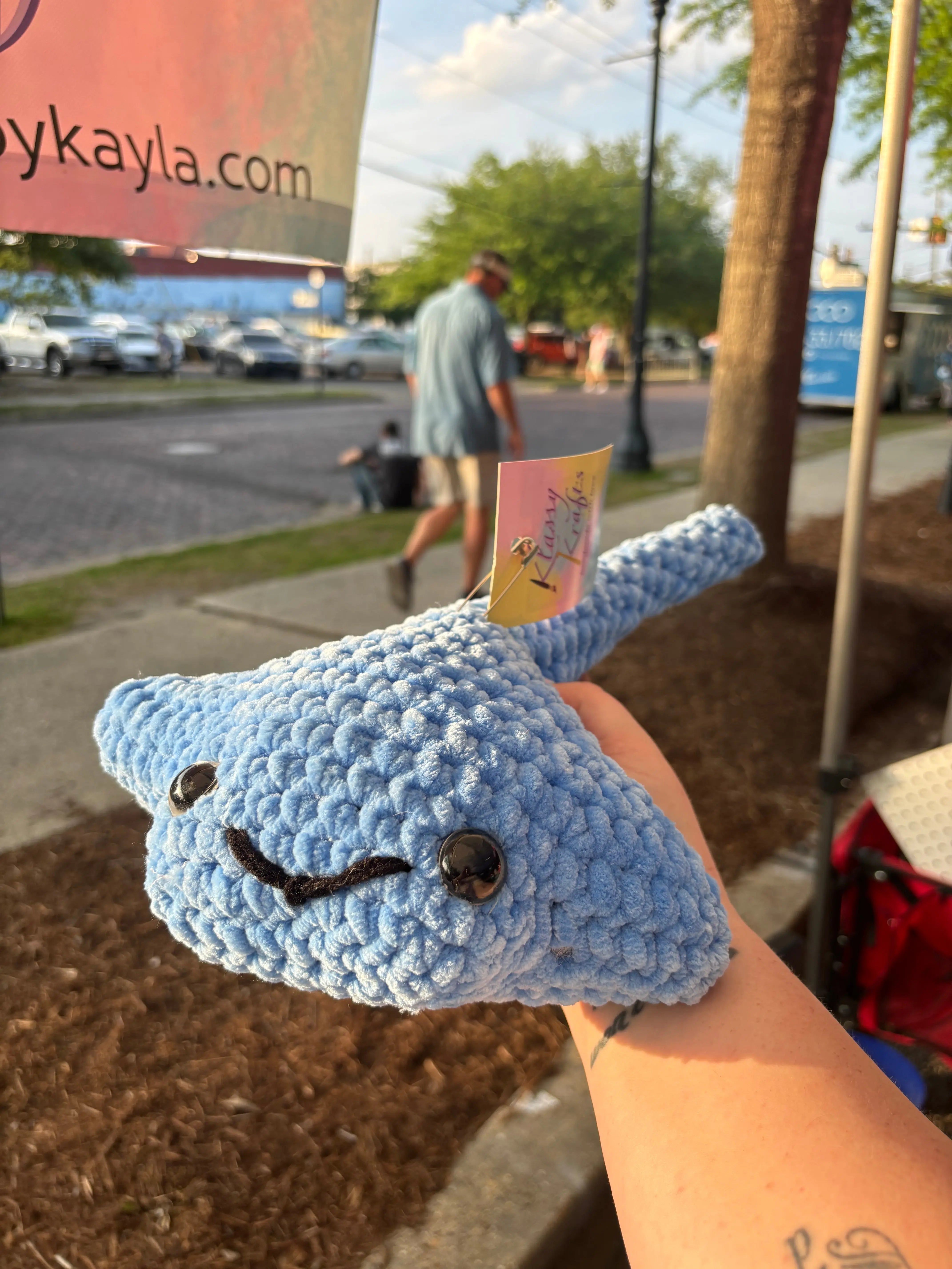STEPHEN THE STINGRAY handmade crocheted plush toy from Main Street Collective.
