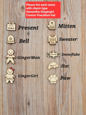 Stocking Christmas Shaker Ornament Personalized With Family Names EverLee Creations