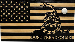 Dont Tread on Me Concealment Shelf - Quick Access Patriotic Hidden Gun Storage with Magnetic Lock - Safe & Secure Gun Concealment Furniture (Stripes)