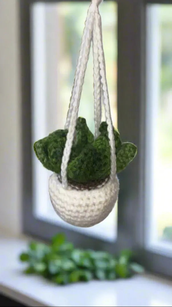 Crochet Succulent Hanging Plant: Handmade Faux Succulent, No-Maintenance Greenery, Home Decor