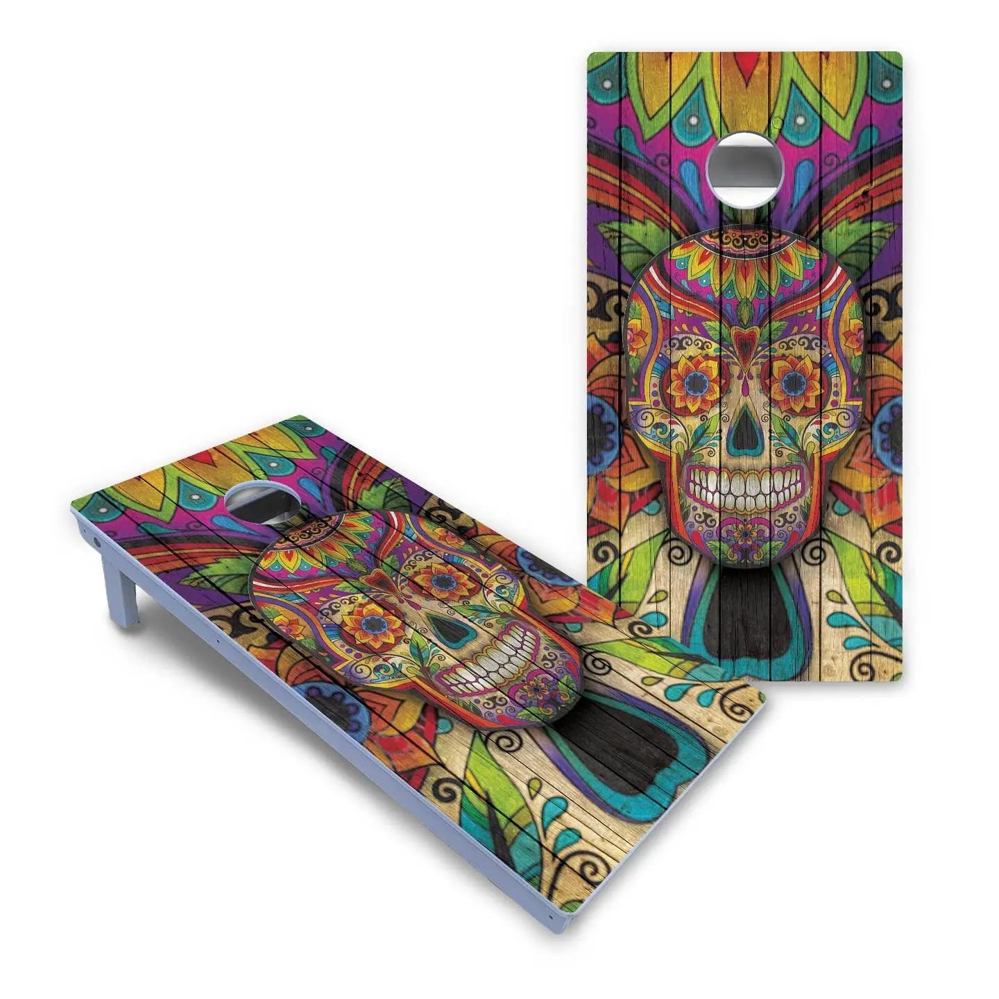 Sugar Skull Cornhole Boards - All Weather Series - Colorful Cornhole Solutions