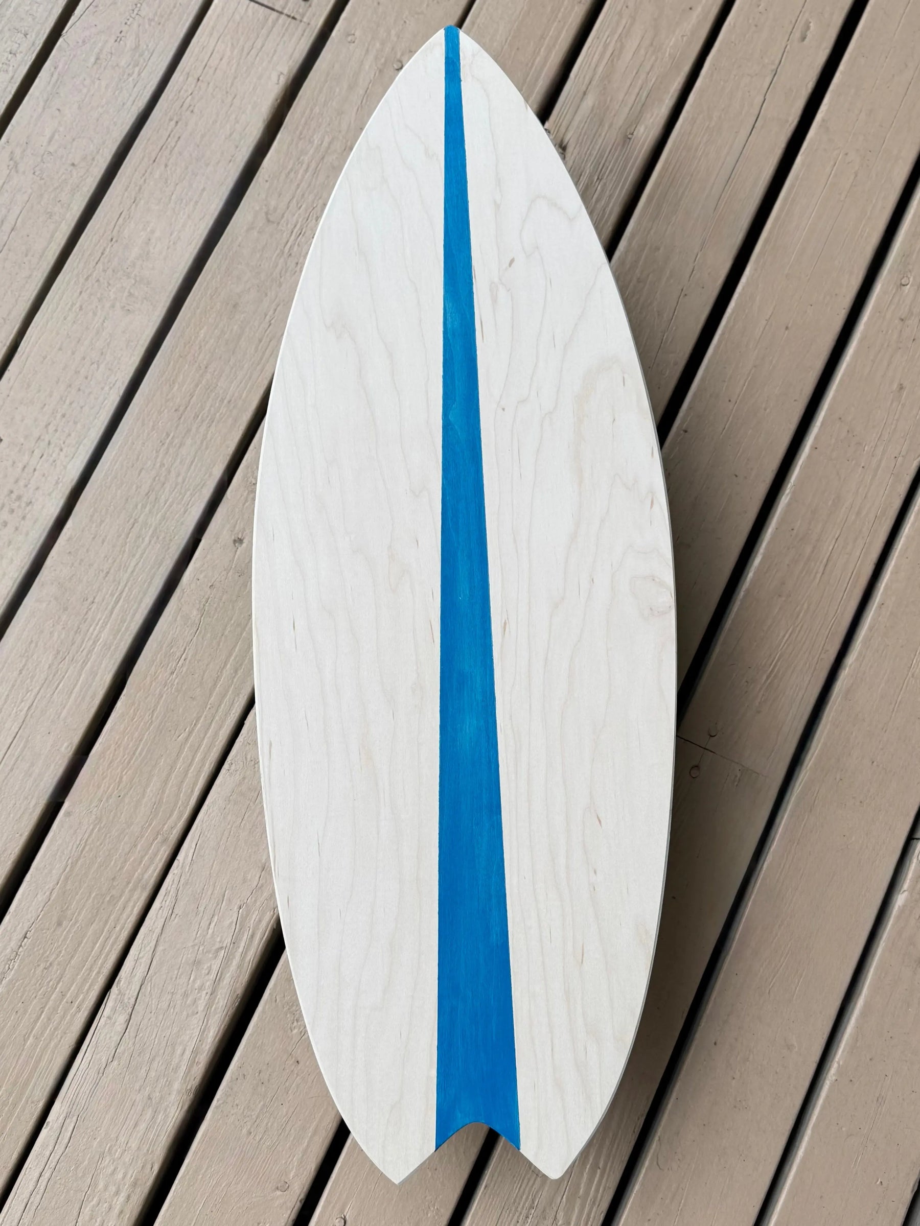 Handmade wooden surf balance board for sensory play and active indoor play