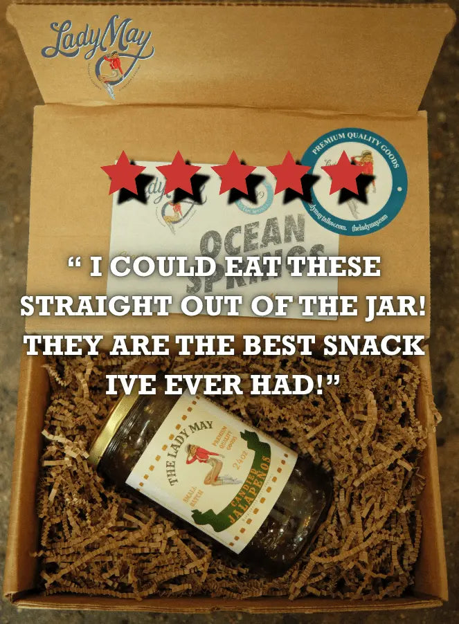 Sweet Heat Candied Jalapeños – The Lady May’s Small-Batch Cowboy Candy | Sweet & Spicy Pickled Jalapeños in 24oz Glass Jar The Lady May