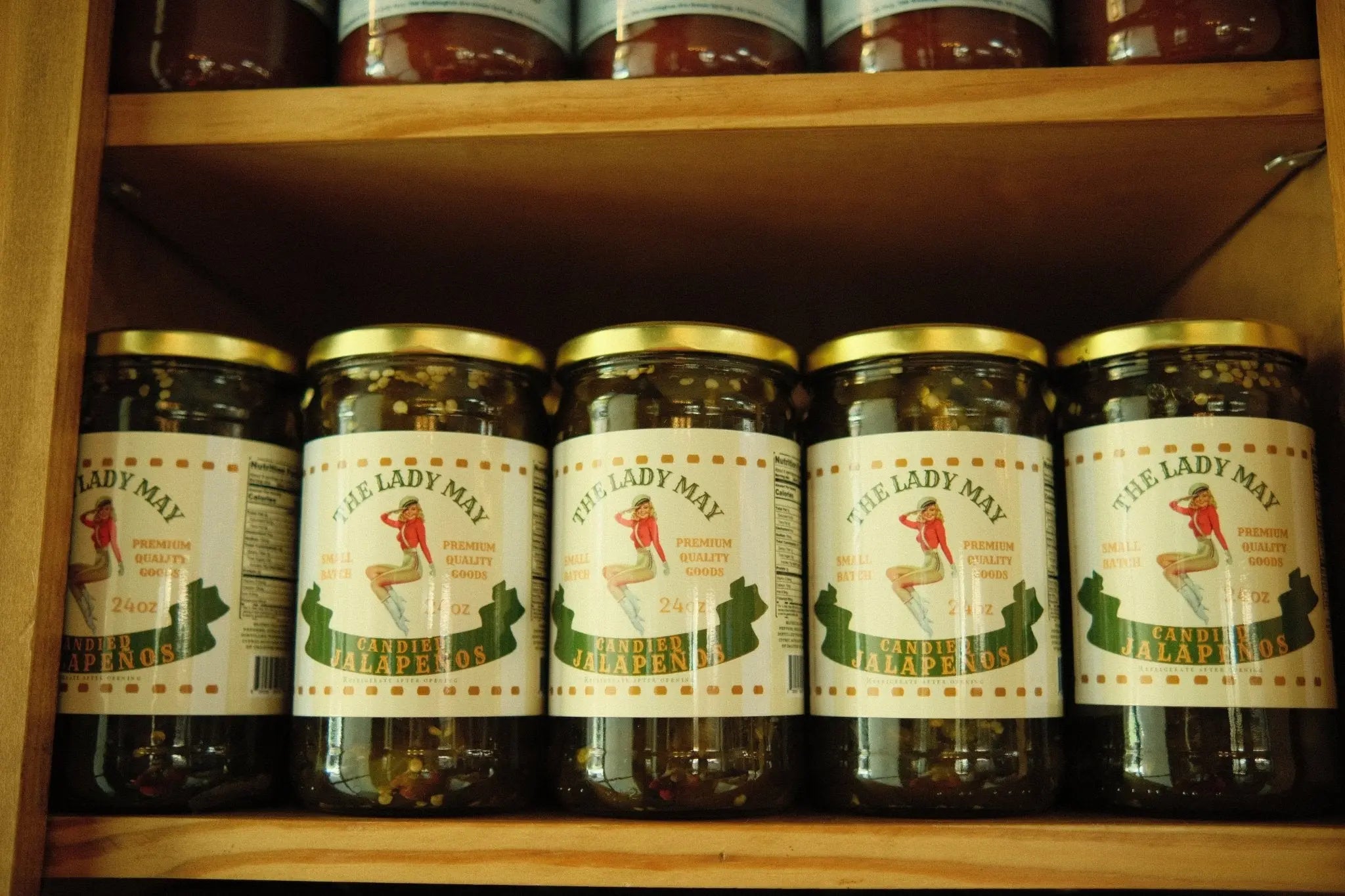 Sweet Heat Candied Jalapeños – The Lady May’s Small-Batch Cowboy Candy | Sweet & Spicy Pickled Jalapeños in 24oz Glass Jar The Lady May
